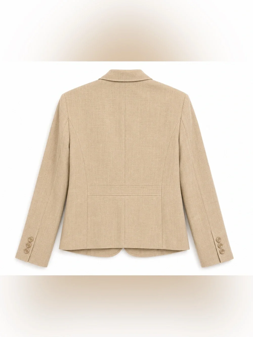 i.e. Beige Tailored Blazer Women’s Size 16 One Button Office Career Jacket